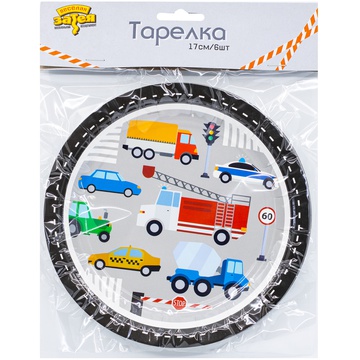 Тарелка Машинки 17см 6шт/G
