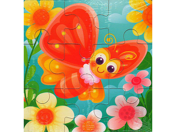 Деревянная рамка-вкладыш (14,5х14см) Бабочка и цветы