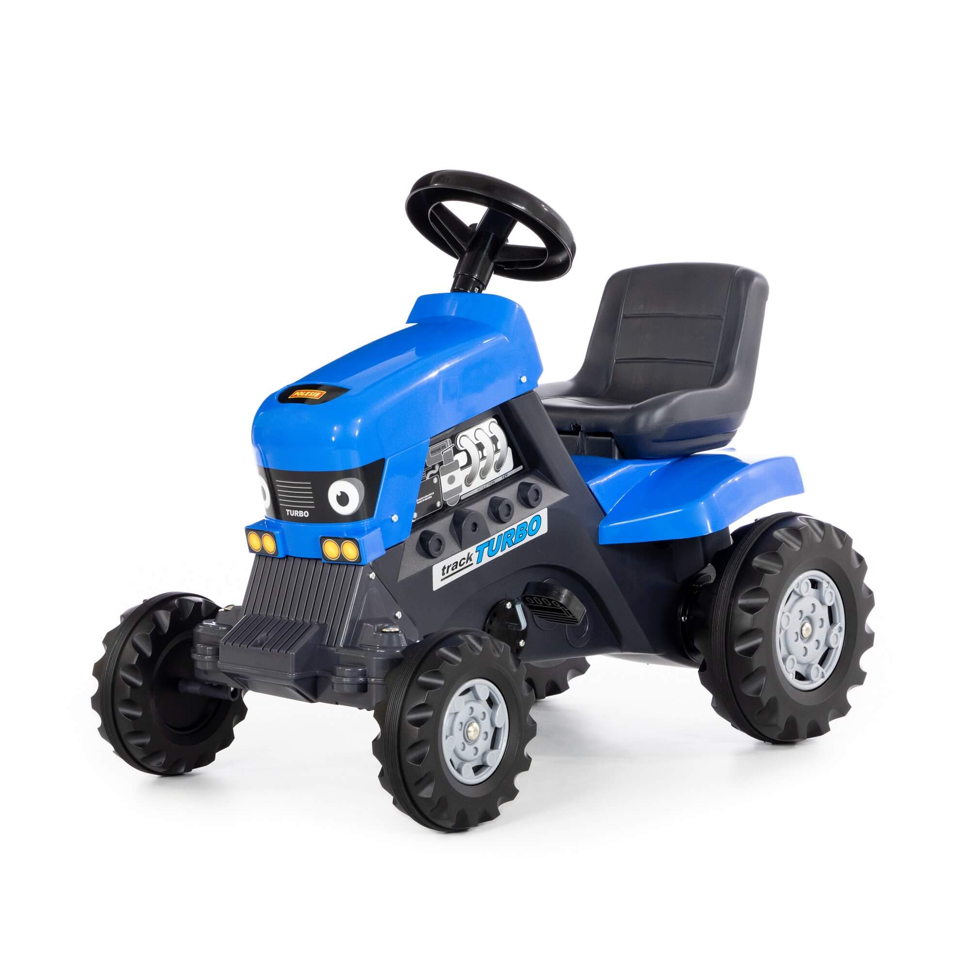 Каталка-трактор с педалями Turbo синяя
