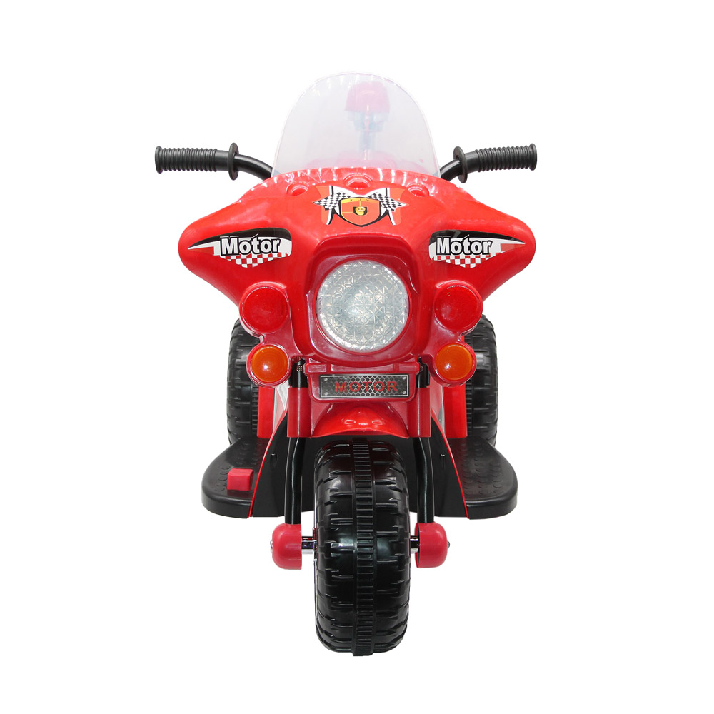 Мотоцикл на аккум. красный 6V/4Ah 1 мотор, вперед/назад, свет,звук,82*52*37см (Веселые песен)