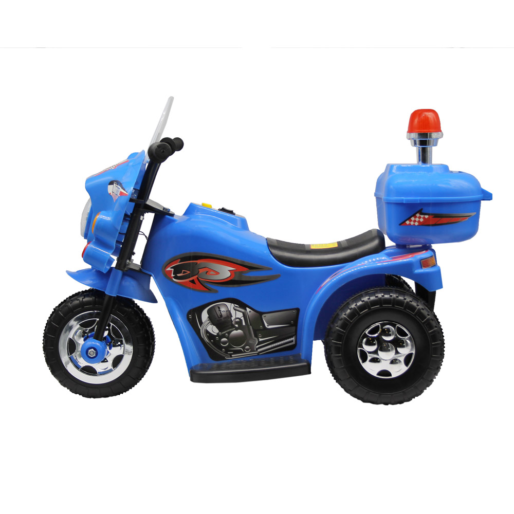 Мотоцикл на аккум. синий 6V/4Ah 1 мотор, вперед/назад, свет,звук,82*52*37см (Веселые песен)