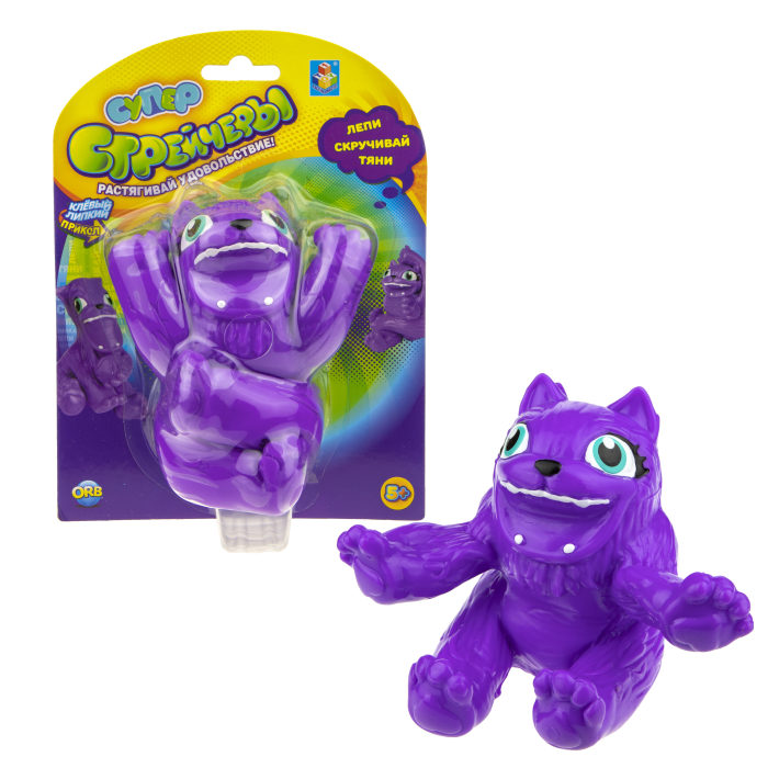 Супер Стрейчеры Тянихвост, тянущаяся игрушка, 11 см фиолетовая