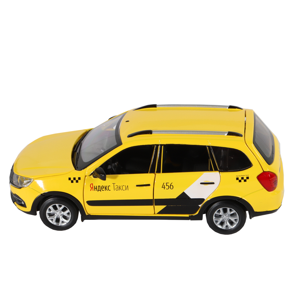 Машина метал. Яндекс Go Такси Lada Granta Cross Желтый откр.двер,кап,баг,свет.звук., 24,5*12,5*10,5