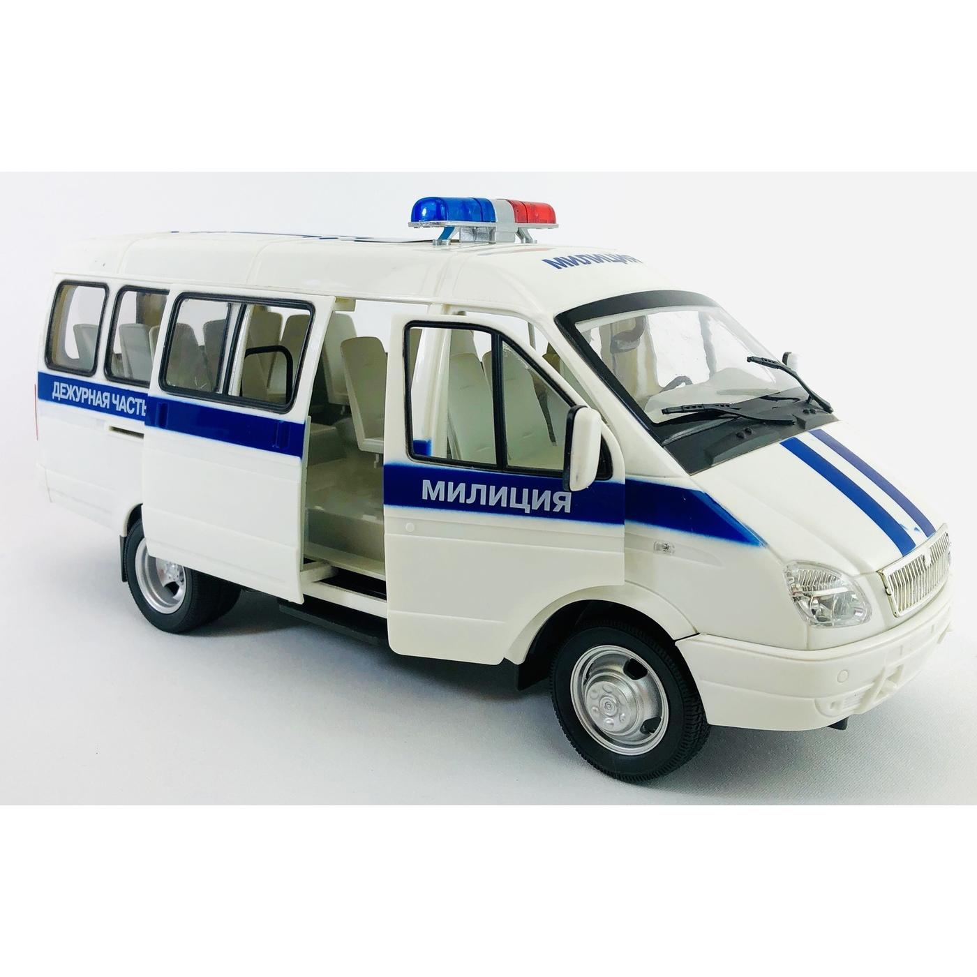 Машина 9124D Газель микроавтобус со светом и музыкой бело-синяя