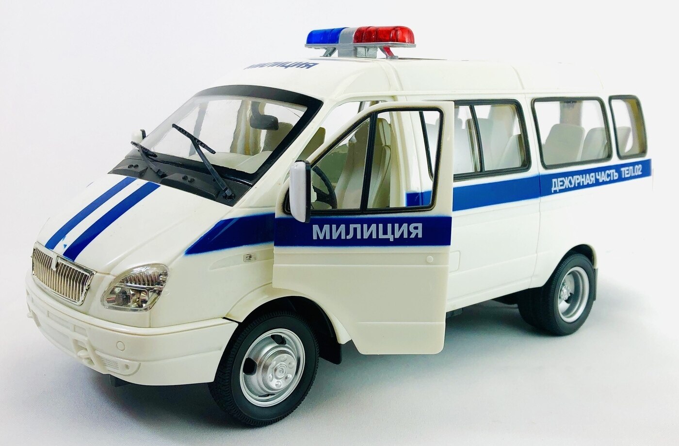 Машина 9124D Газель микроавтобус со светом и музыкой бело-синяя