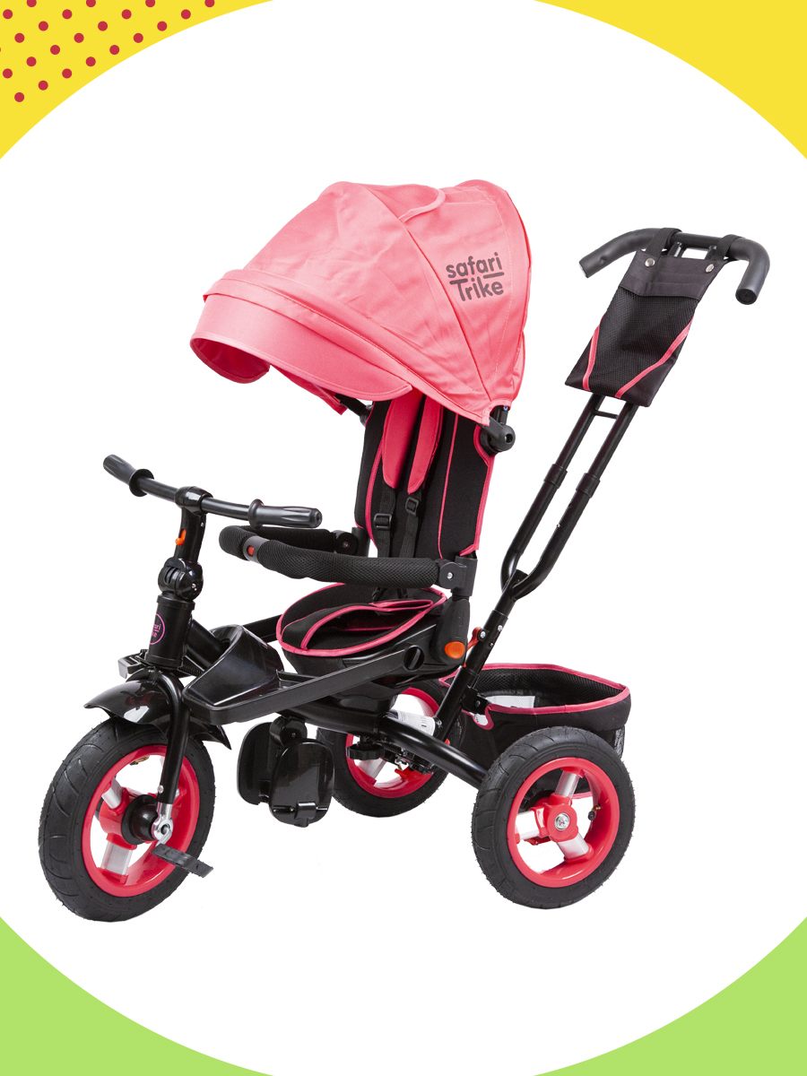 Велосипед 3 кол. Safari Trike Kids надувн. колеса 12" и 10" ярко-розовый 1122535/1