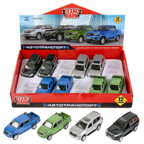 Машина метал. Технопарк Toyota Prado/uaz pickup микс 12 см инерц.,в дисплее 299825