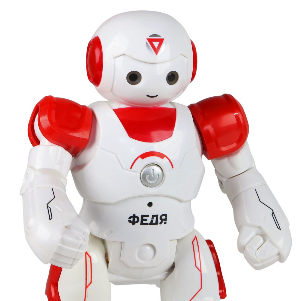 Робот РУ Федя Smart Baby красный движения (вперед, назад, влево, вправо), танцы, звуки, обуч 27см
