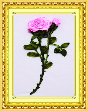 Набор для вышивания лентами 28х43см Нежные розы