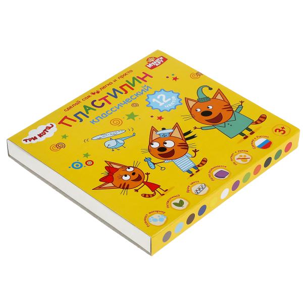 Пластилин классический 12цв. Multiart Три кота 306863