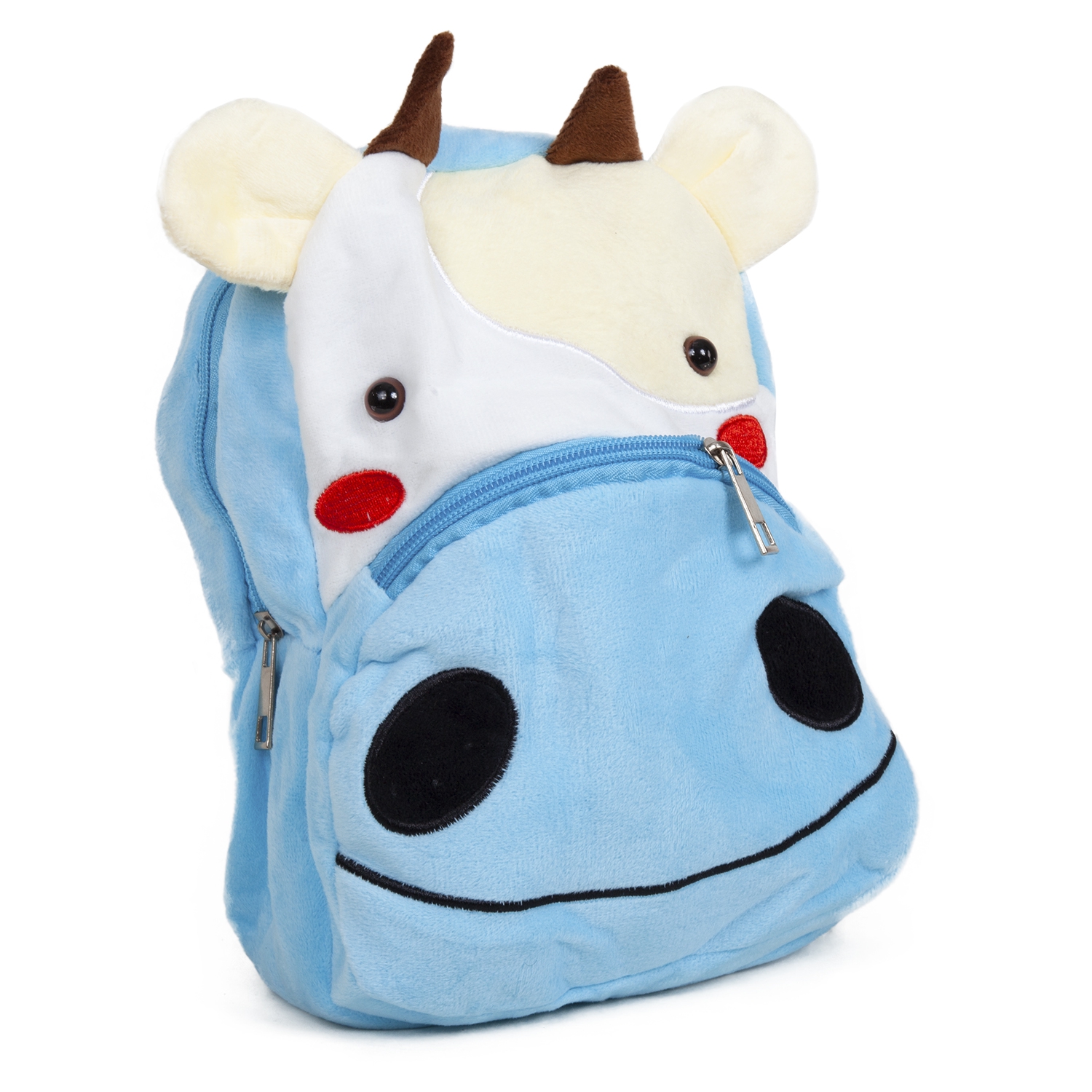 Рюкзак детский Плюшевая коровка голубо-белый 19*8*23 см