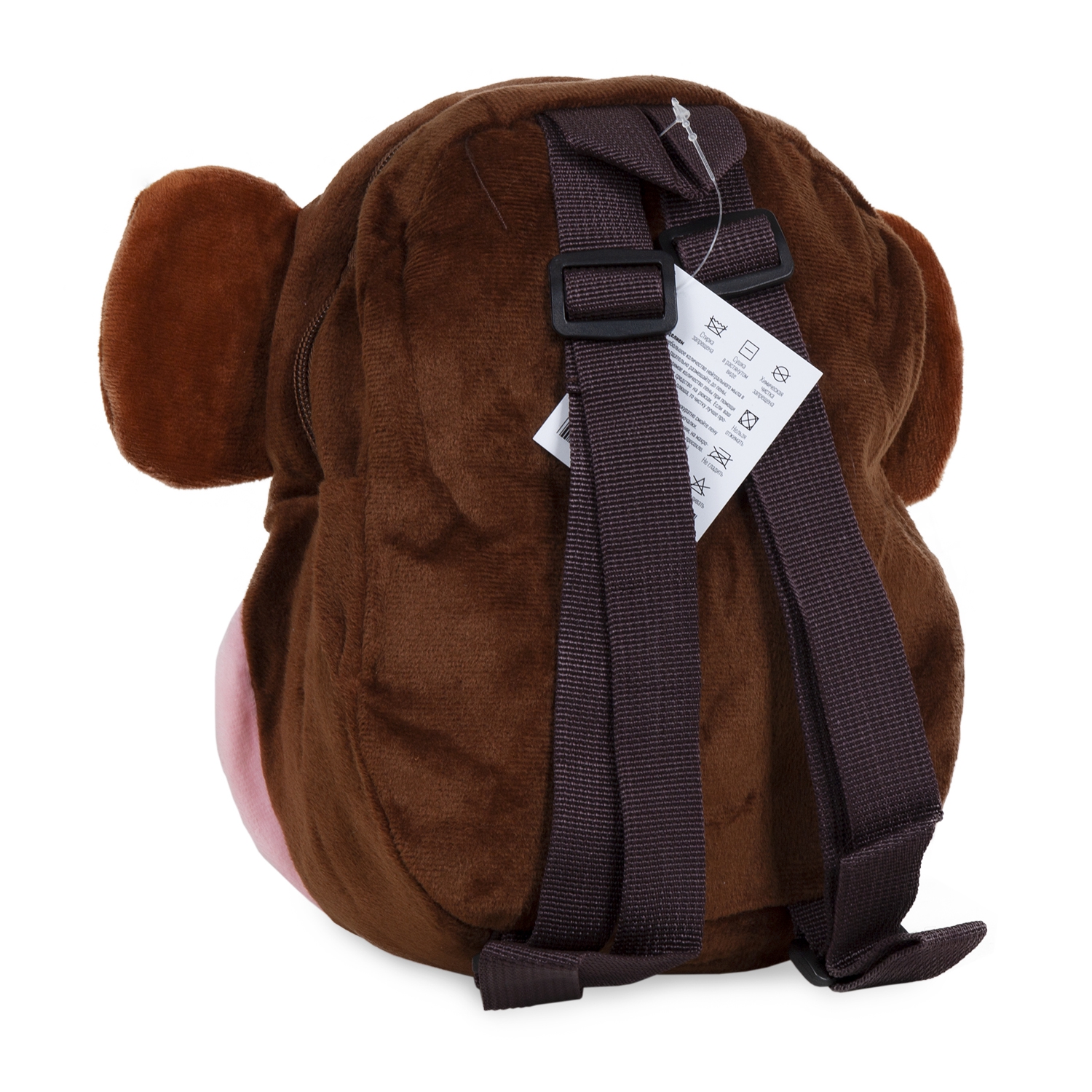 Рюкзак детский Плюшевая обезьянка  коричнево-розовый 19*8*23 см