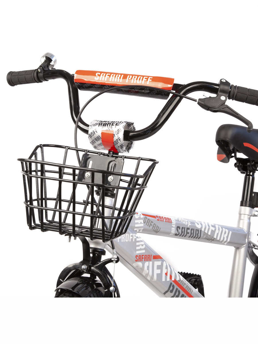 Велосипед 18" Safari proff, серебро с корзинкой 1002506/1