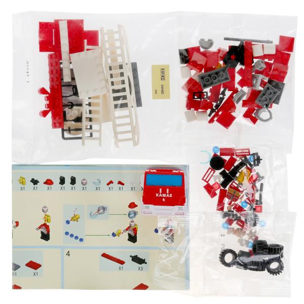 Конструктор Город мастеров пожарный камаз с лестницей, с фигуркой, 124дет. 289538