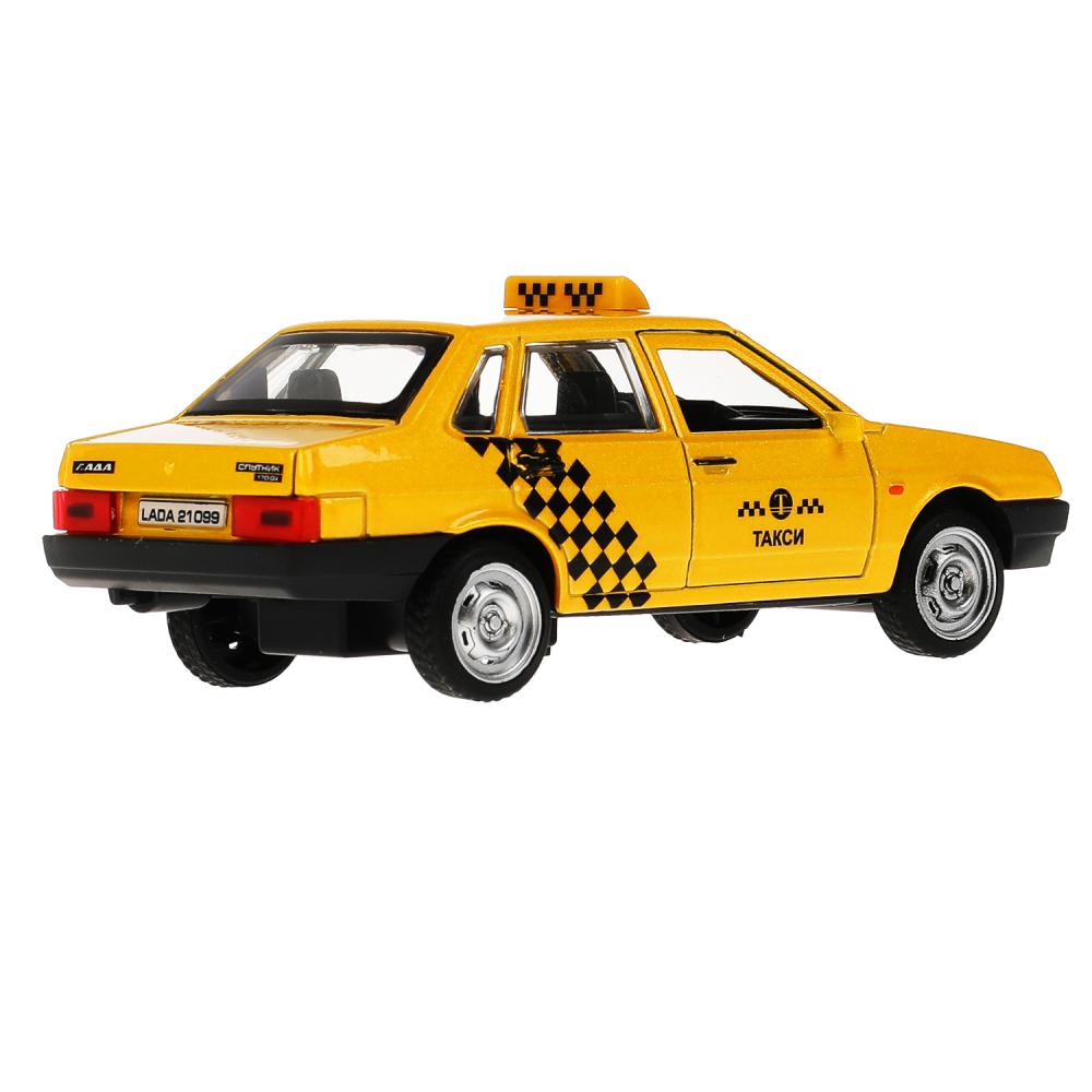 Машина метал. Технопарк LADA-21099 Спутник 12см, Такси инерц. желтый 306304