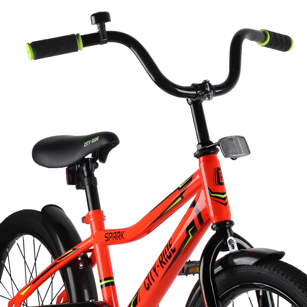 Велосипед 20" City-Ride Spark красный рама сталь, крылья пластик, страх.колеса,