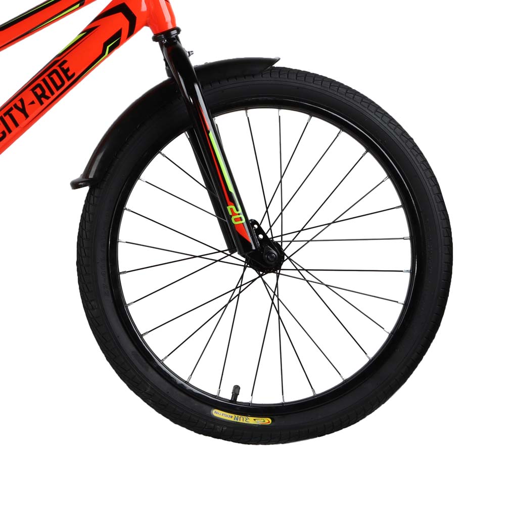 Велосипед 20" City-Ride Spark красный рама сталь, крылья пластик, страх.колеса,