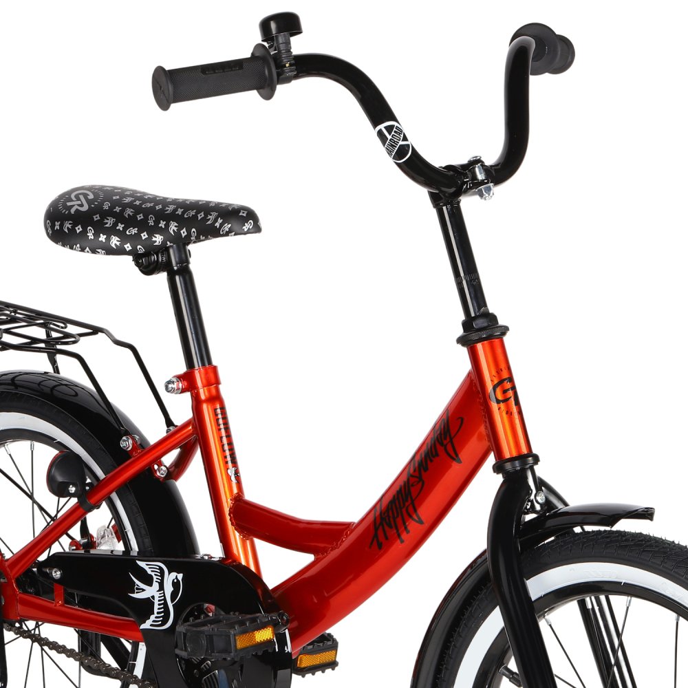 Велосипед 16" City-Ride Happysunday оранжевый рама сталь,задн ножн тормоза,звонок,багаж