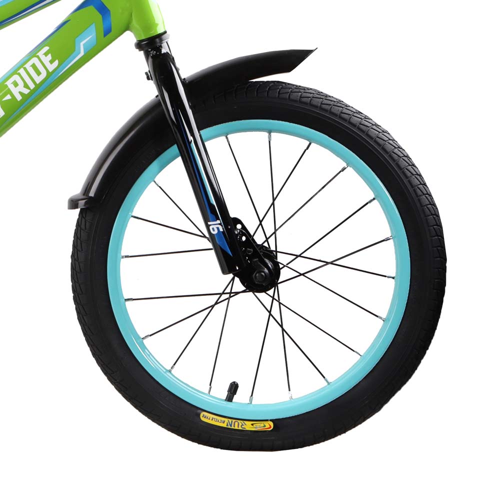 Велосипед 16" City-Ride Spark зеленый рама сталь, крылья пластик, страх.колеса