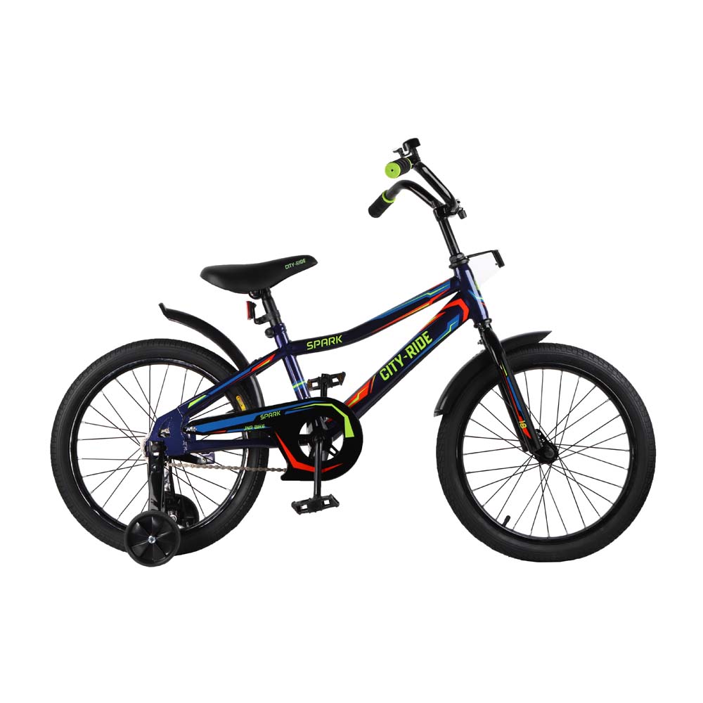 Велосипед 18" City-Ride Spark синий рама сталь, крылья пластик, страх.колеса