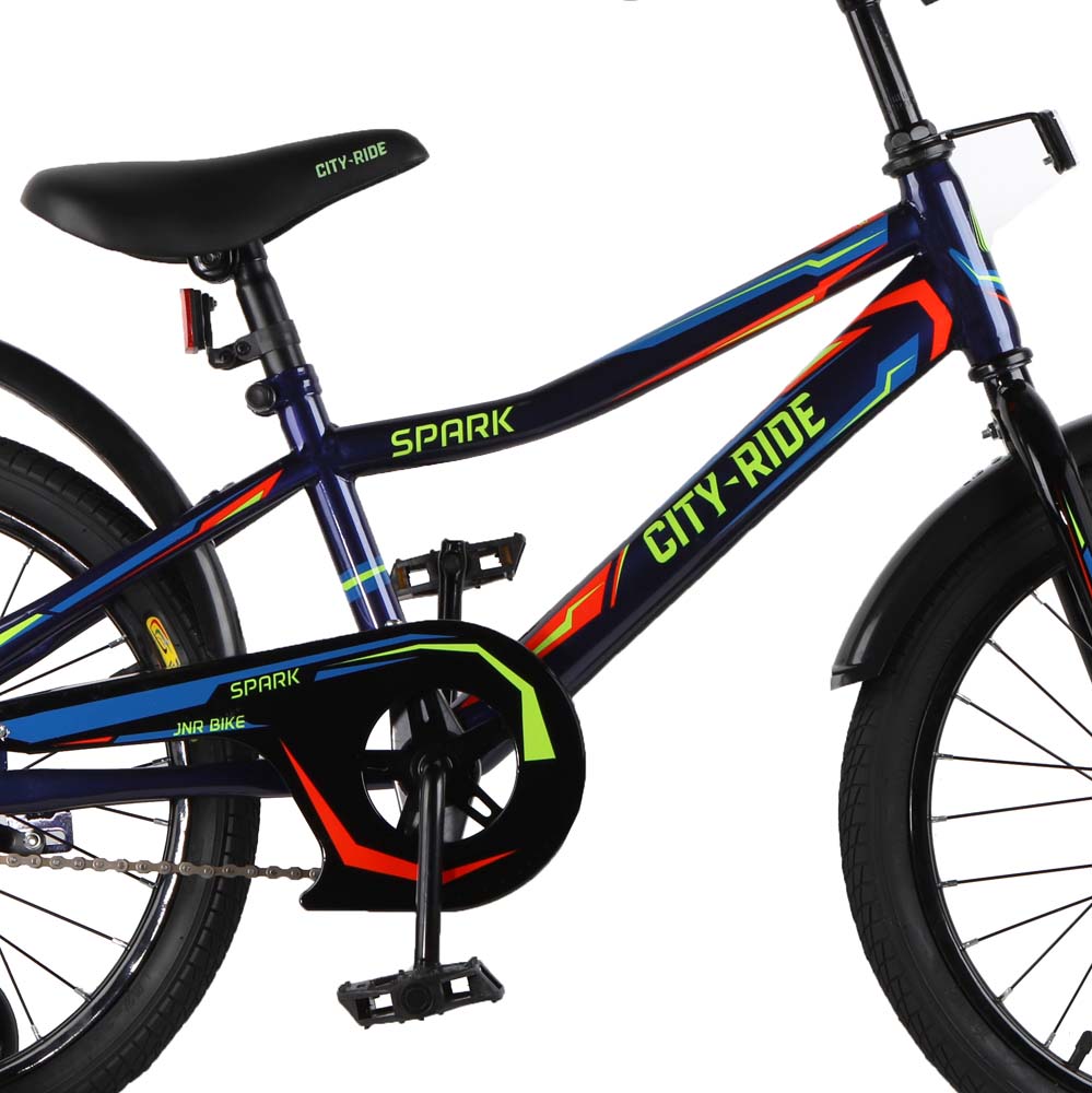 Велосипед 18" City-Ride Spark синий рама сталь, крылья пластик, страх.колеса