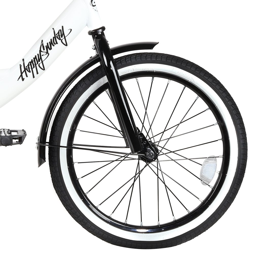 Велосипед 18" City-Ride Happysunday белый,рама сталь,задние ножн тормоза,звонок,багажн