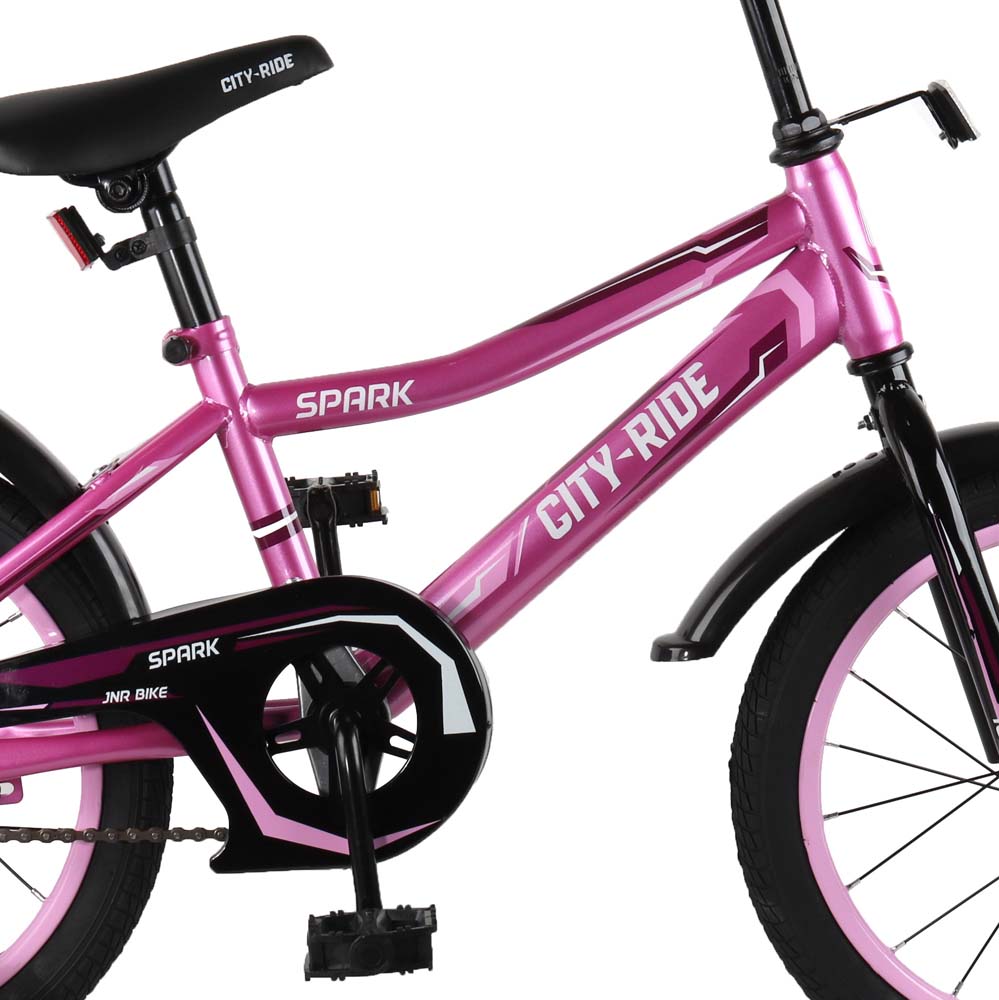 Велосипед 16" City-Ride Spark розовый рама сталь, крылья пластик, страх.колеса