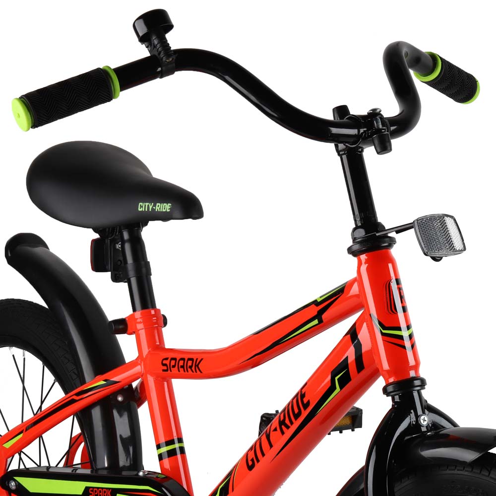 Велосипед 18" City-Ride Spark красный рама сталь, крылья пластик, страх.колеса