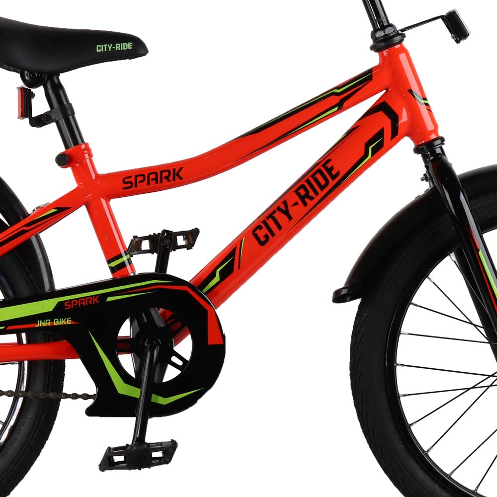 Велосипед 18" City-Ride Spark красный рама сталь, крылья пластик, страх.колеса