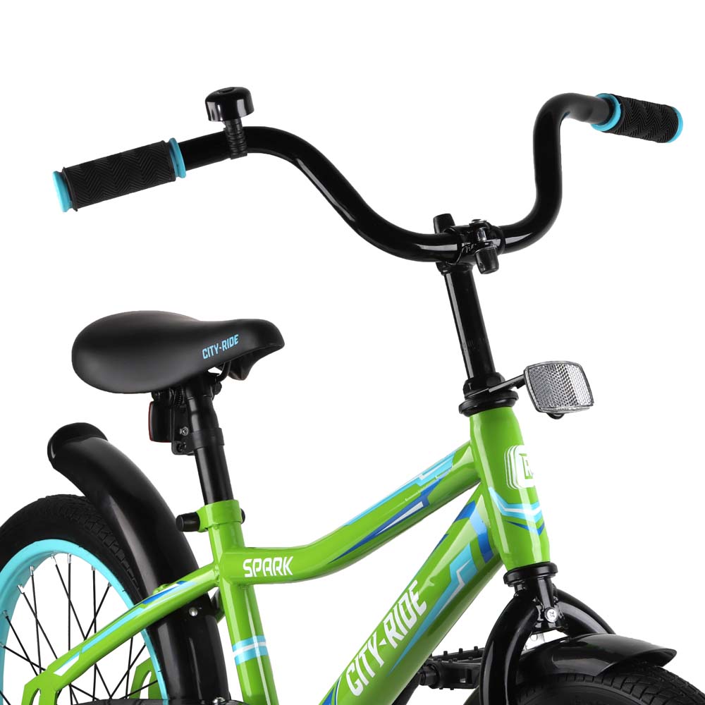 Велосипед 18" City-Ride Spark зеленый рама сталь, крылья пластик, страх.колеса