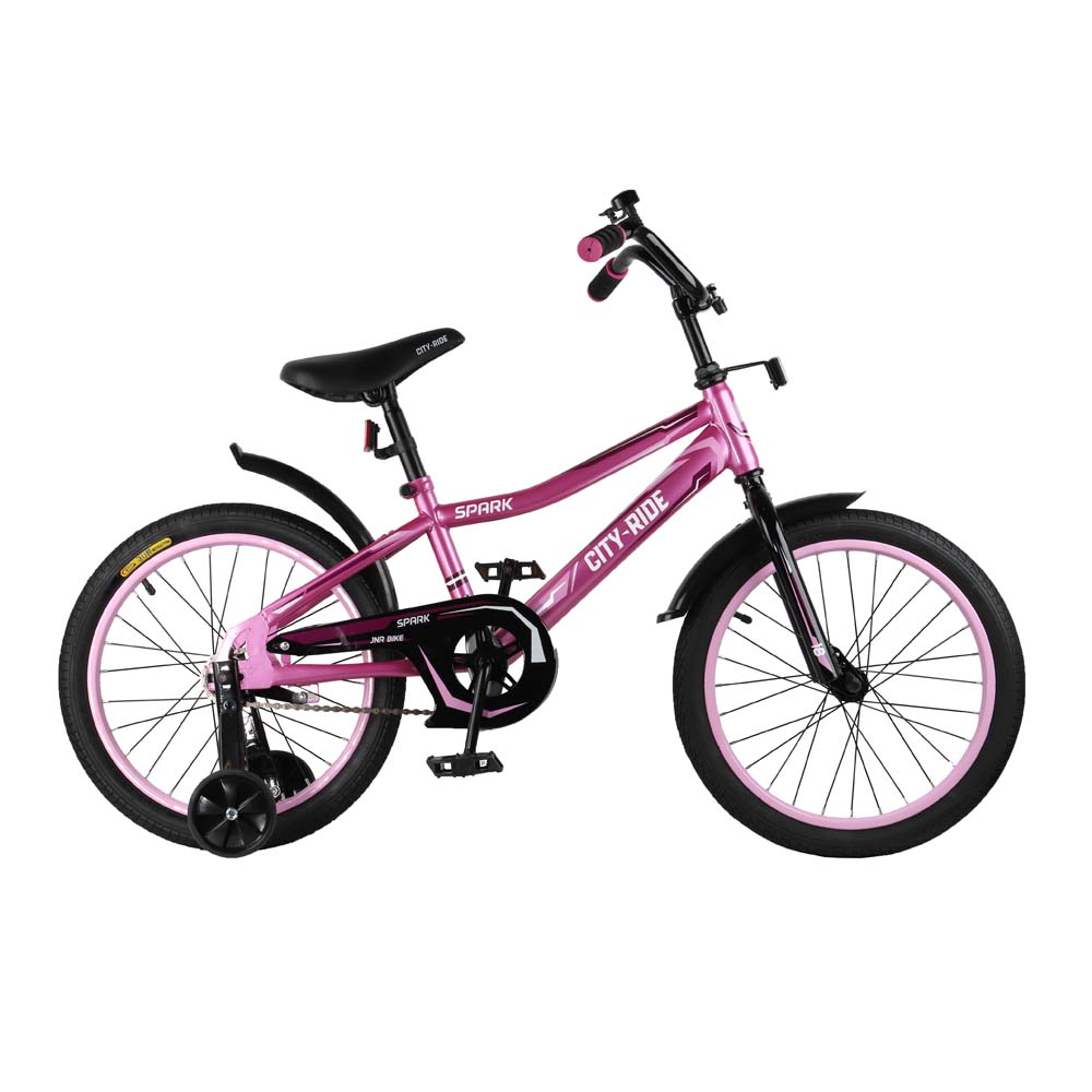 Велосипед 18" City-Ride Spark розовый рама сталь, крылья пластик, страх.колеса