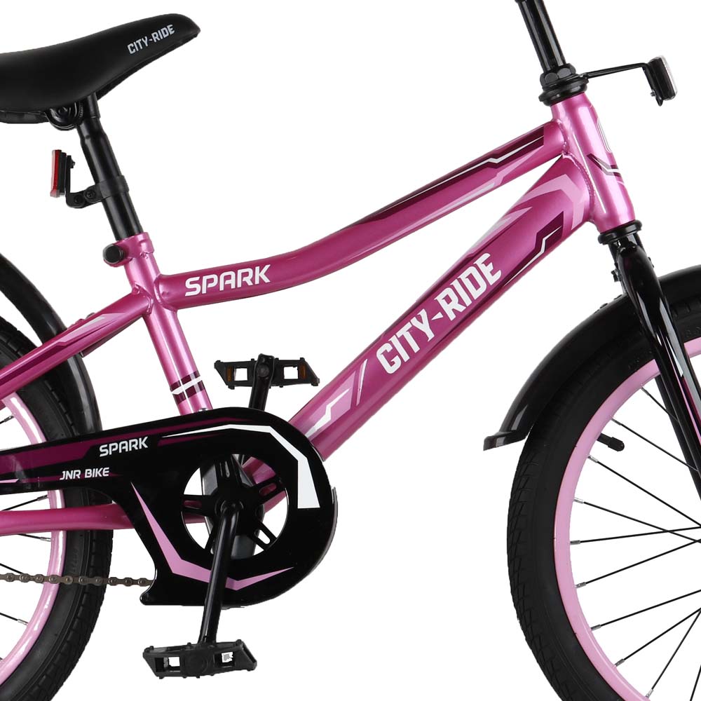 Велосипед 18" City-Ride Spark розовый рама сталь, крылья пластик, страх.колеса