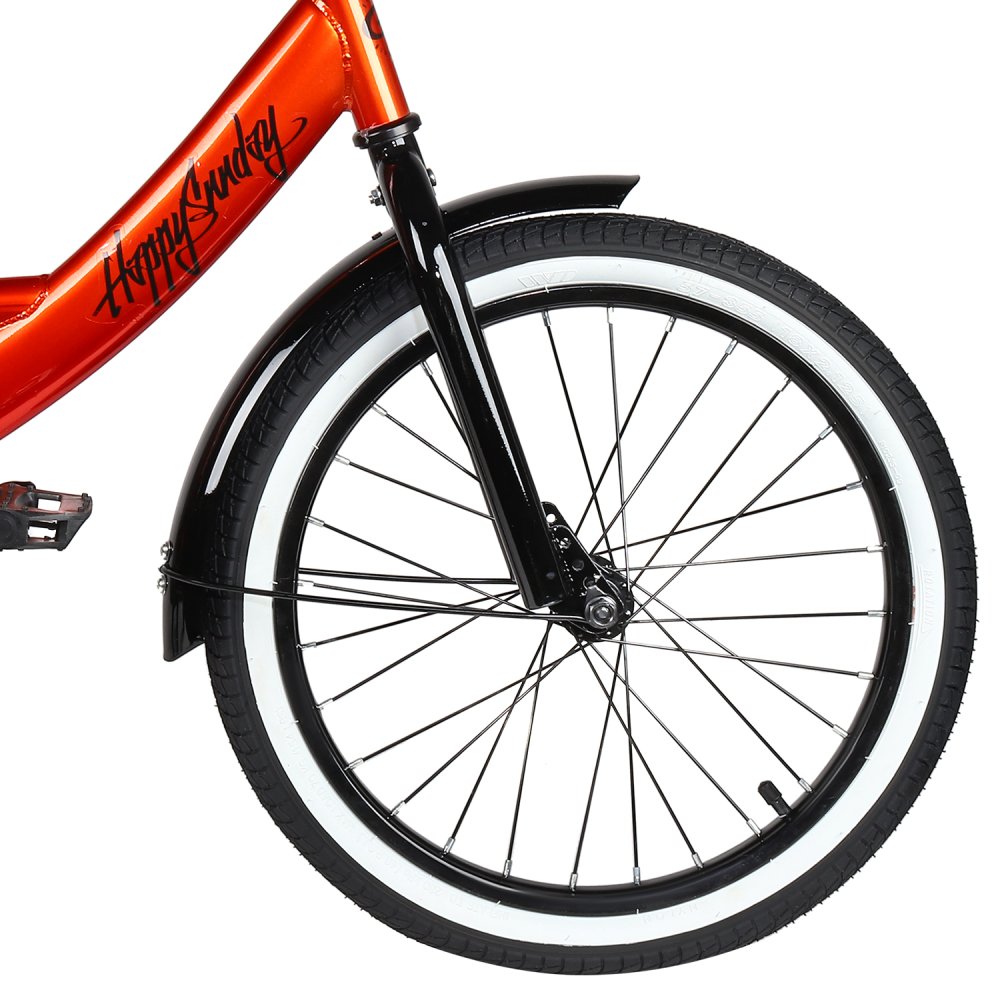 Велосипед 18" City-Ride Happysunday оранжев рама сталь,задние ножн тормоза,звонок,багажн
