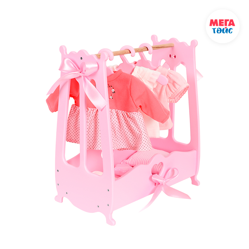 Вешалка для кукольной одежды (шкаф цвет розовый) коллекции Diamond Princess