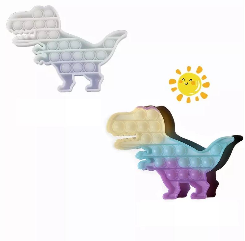 Сенсорная игрушка - антистресс Залипательные пузырьки Динозавр меняющий цвет