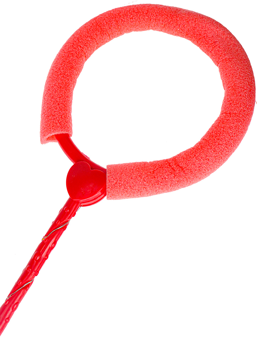 Нейроскакалка светящаяся красная (63 см, PVC колёса и палка свет)