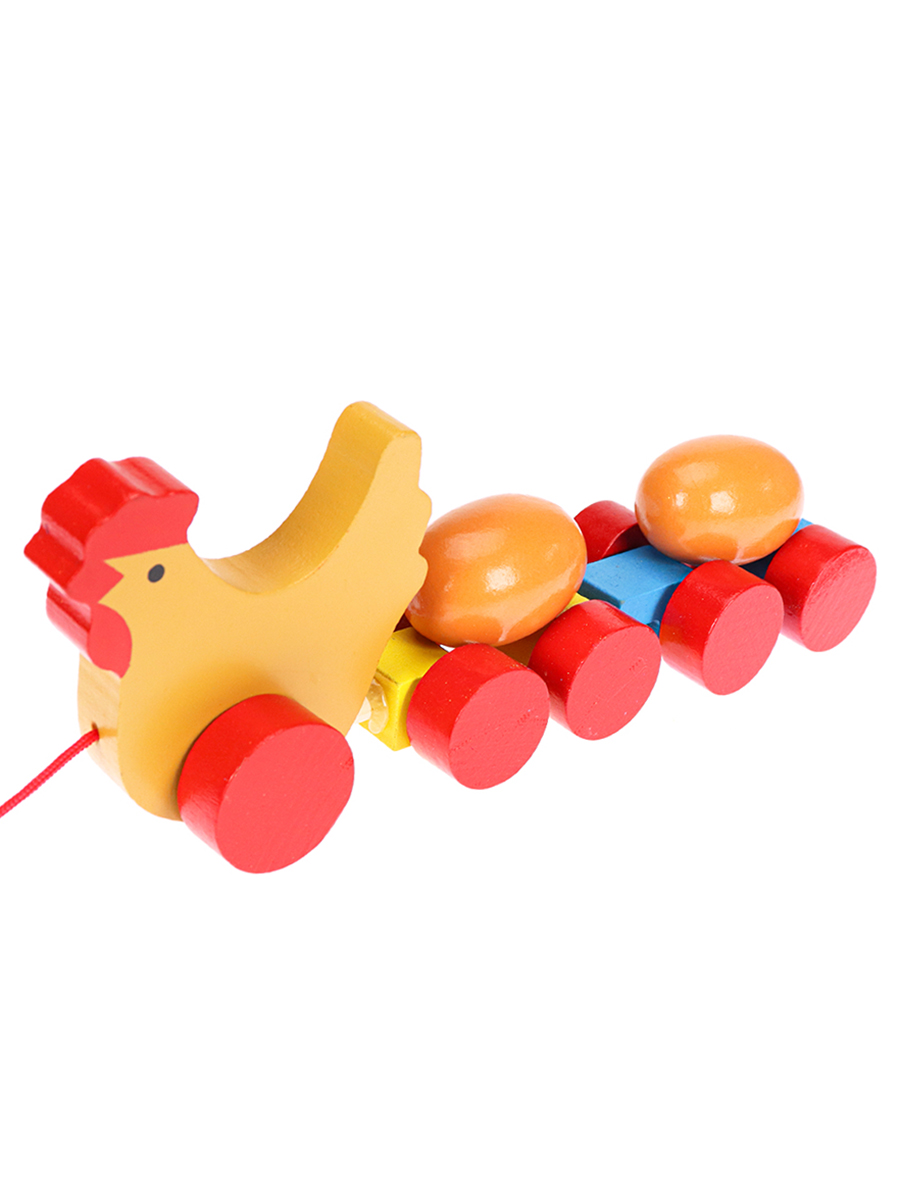 Деревянная игрушка-каталка Паравозик Веселые птички