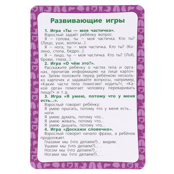 Картонные карточки Умные игры Тело человека 88х126мм, 36шт, 93х130х22мм 305893