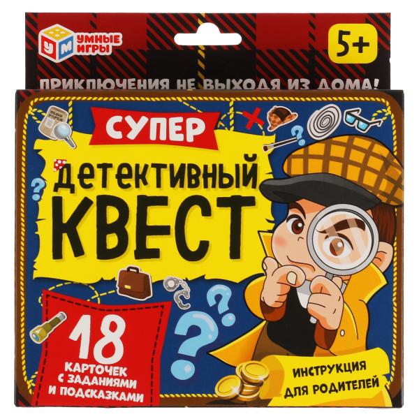НИ Умные игры Супер-детективный квест (18 карточек) 170*138*40мм, карточки 76х106мм 309798