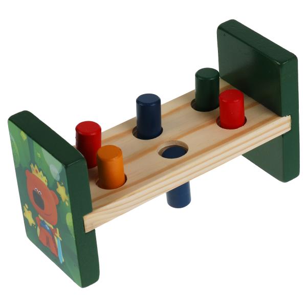 Игрушка деревянная Буратино Ми-ми-мишки стучалка 6 цилиндров 314366