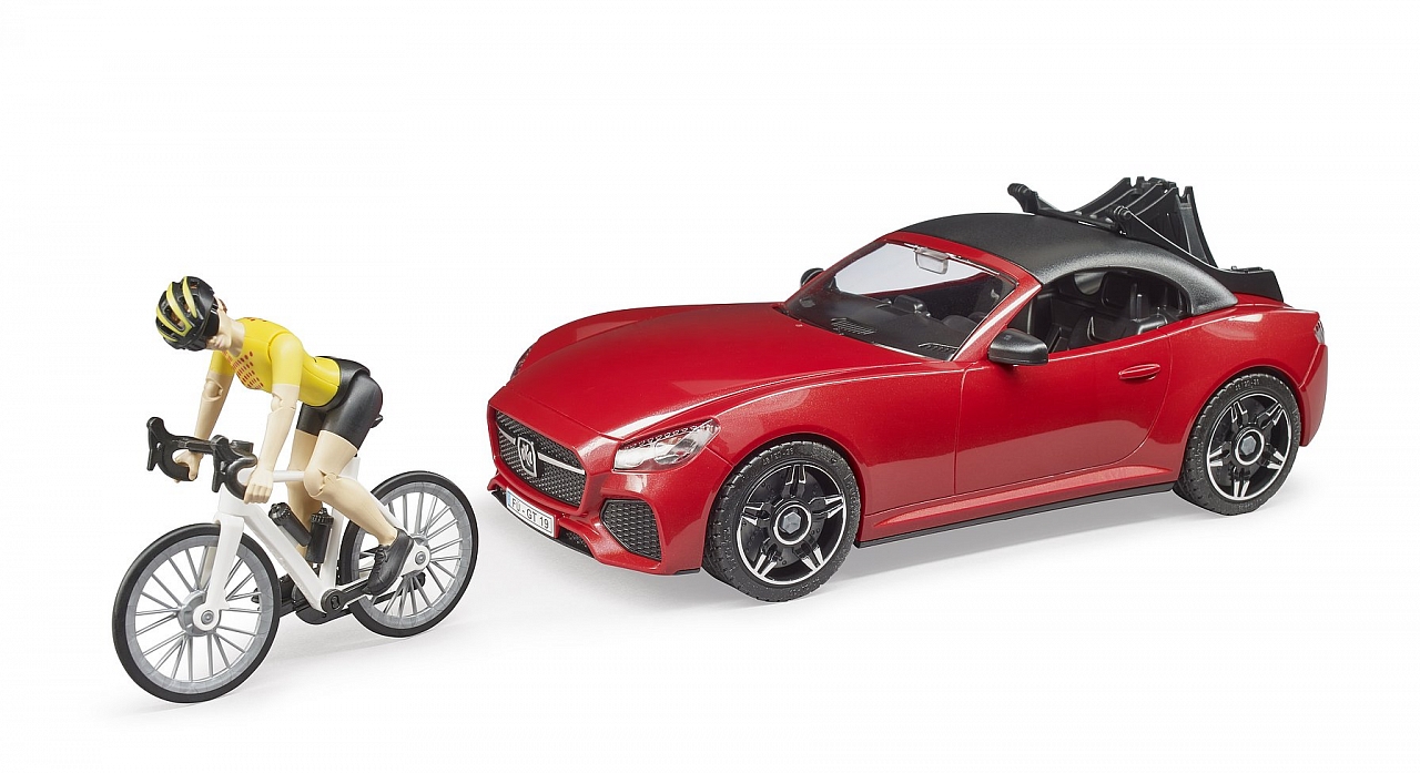 Спортивный автомобиль Roadster c фигуркой и велосипедом