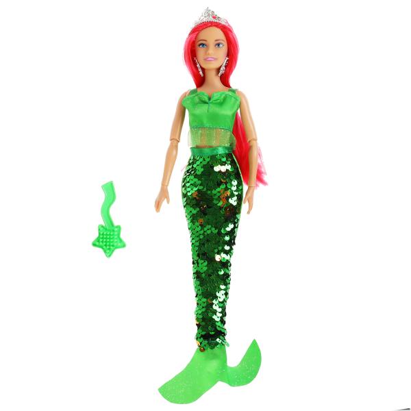 Кукла София 29см русалка, руки и ноги сгибаются, цветные волосы, акс 314492