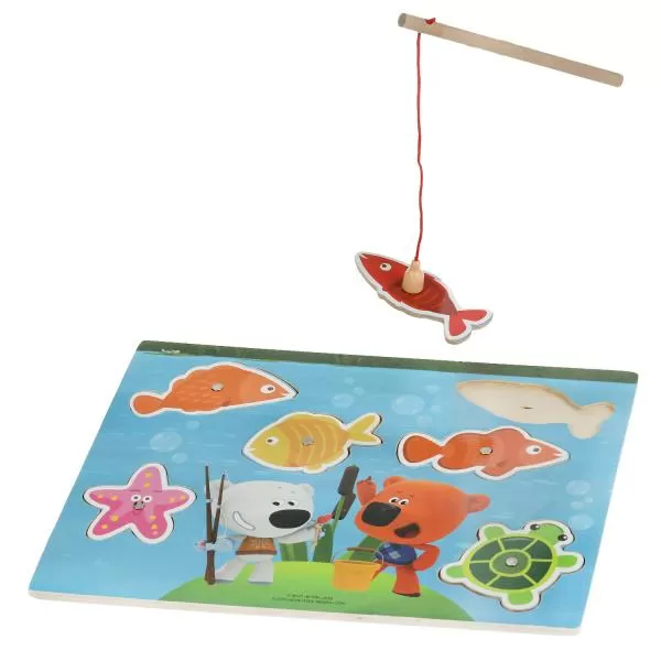 Игрушка деревянная Буратино Ми-ми-мишки рыбалка на пруду 315521
