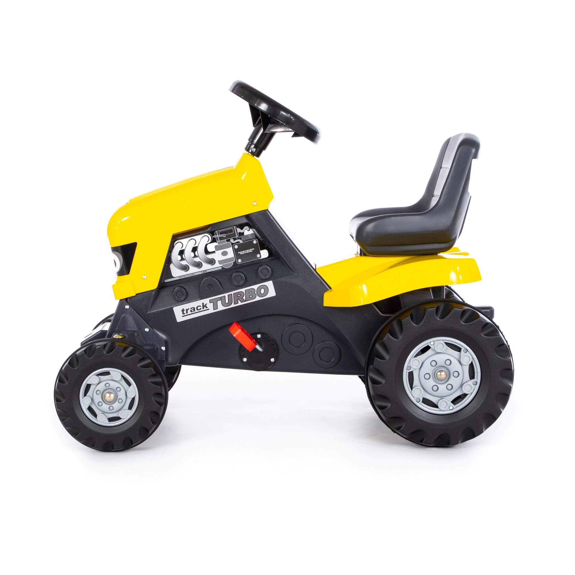 Каталка-трактор с педалями Turbo (жёлтая)