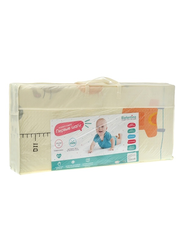 Развивающий игровой коврик для малышей Elefantino, двусторонний, складной, размер ковр 180*200*1см