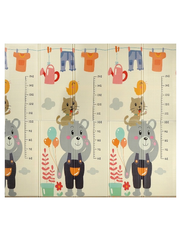 Развивающий игровой коврик для малышей Elefantino, двусторонний, складной, размер ковр 180*200*1см
