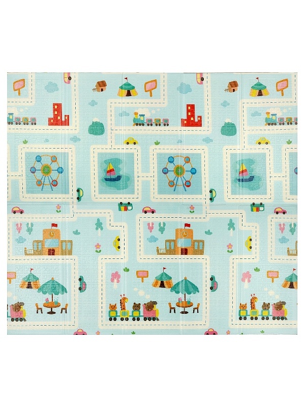 Развивающий игровой коврик для малышей Elefantino, двусторонний, складной, размер ковр 180*200*1см