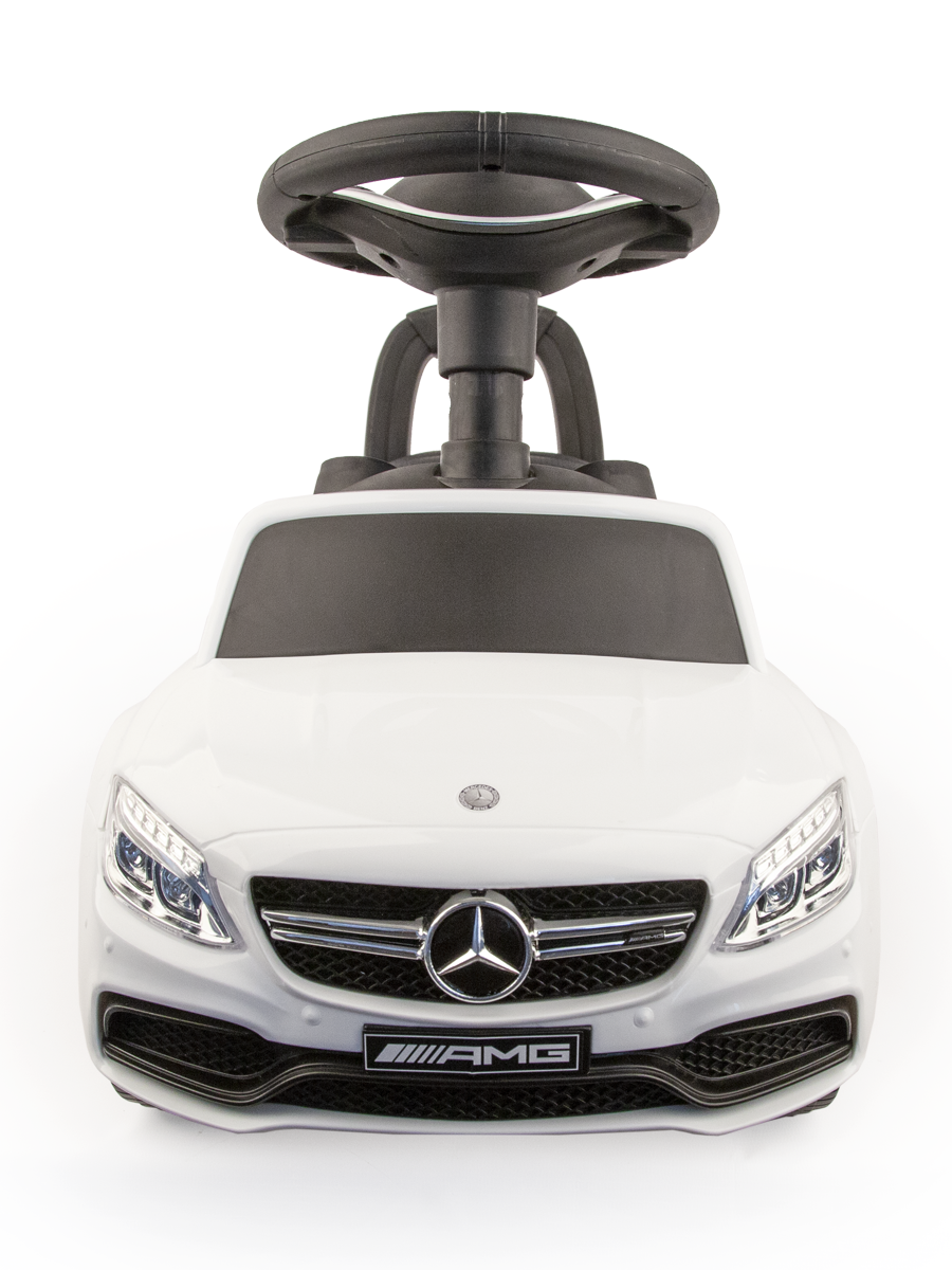 Каталка Mercedes-AMG C63 Coupe белая мягкое сиденье для катания детей, со звуком 1001888/3