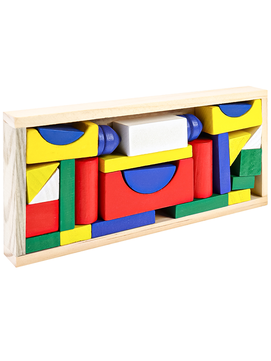 Деревянная игрушка Конструктор Цветные блоки (10*20см)
