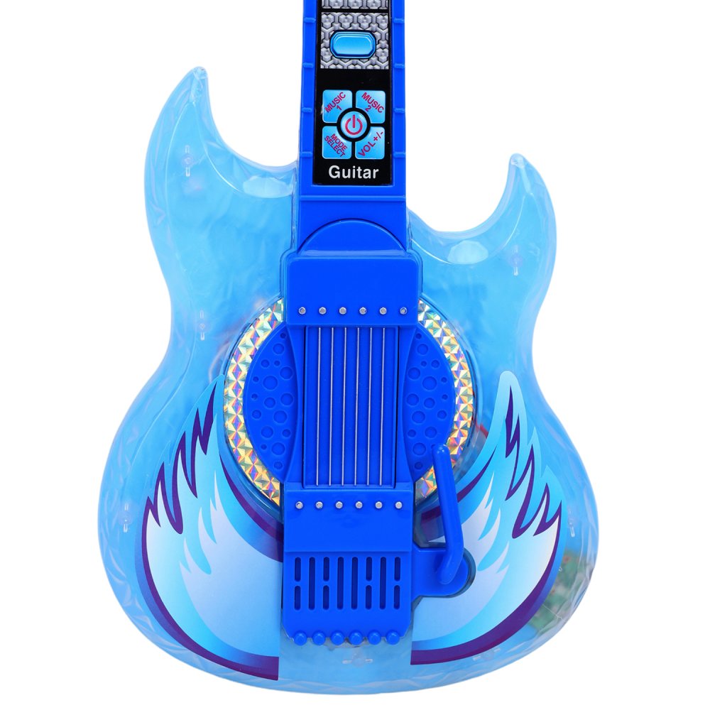 Микрофон с гитарой голубой в кор. 32х6х44 см
